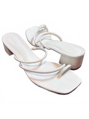 Reformation Meena Block Heel Sandal White Block Heel Size 9.5